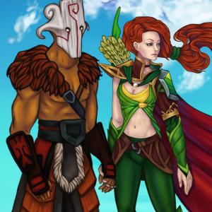 Thumbnail of Juggernaut and Windranger Digital Art