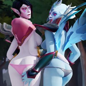 Thumbnail of Templar Assassin and Vengeful Spirit SFM 3D Art naked